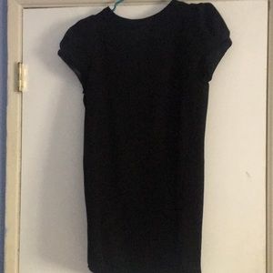 Black puffed short sleeve dress